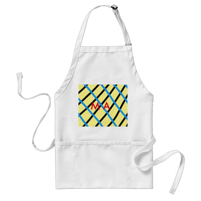 Enkelt monogram lägger till ditt namn brev man min förkläde (Framsidan)