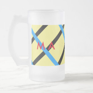 Enkelt monogram lägger till ditt namn brev man min frostat ölglas