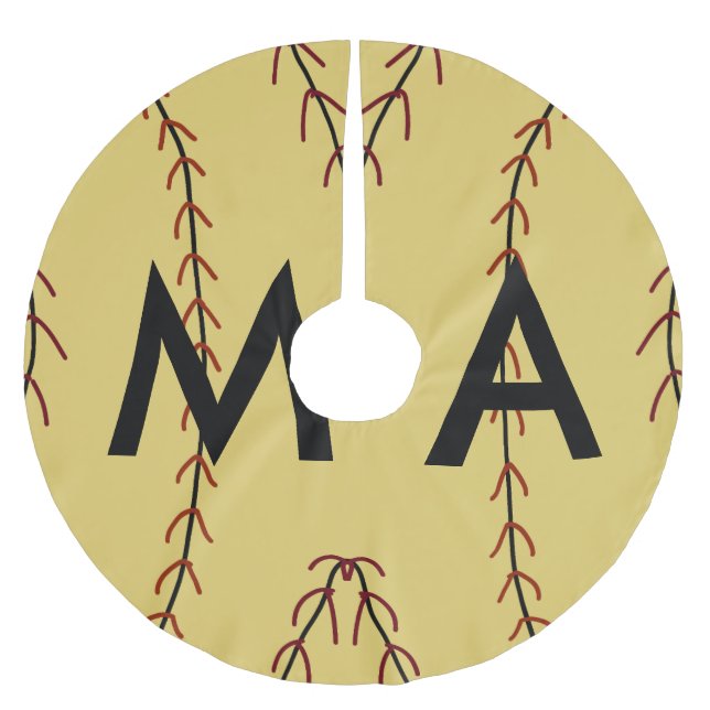 Enkelt monogram lägger till ditt namn brev man min julgransmatta borstad polyester (Framsidan)