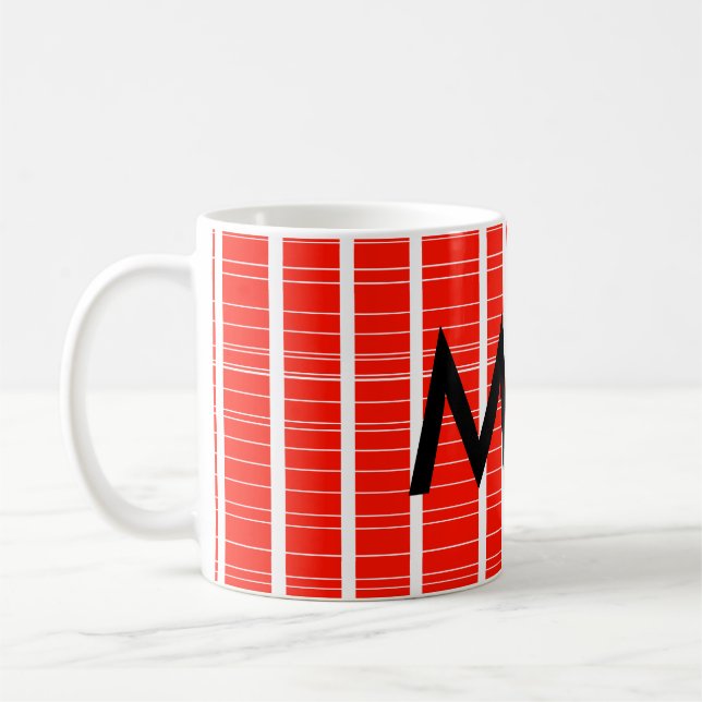 Enkelt monogram lägger till ditt namn brev man min kaffemugg (Vänster)