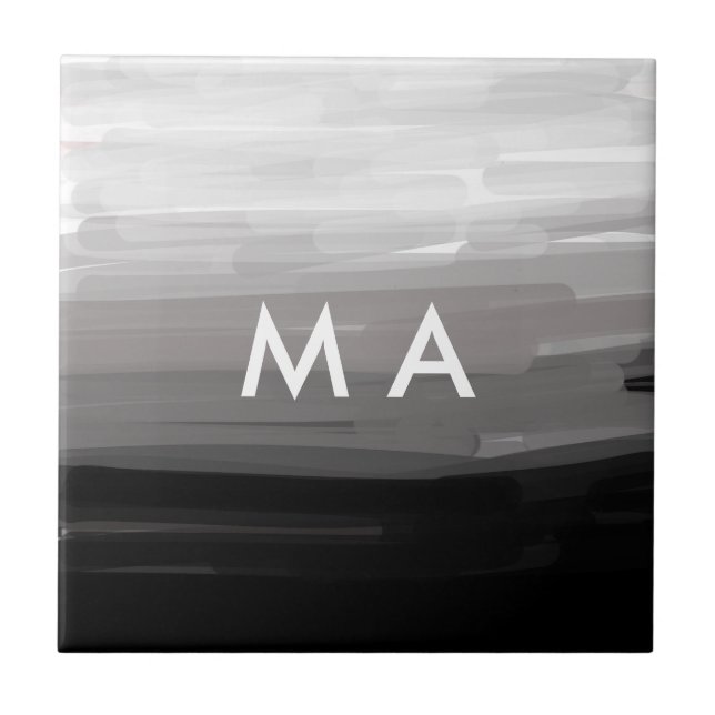 Enkelt monogram lägger till ditt namn brev man min kakelplatta (Framsidan)