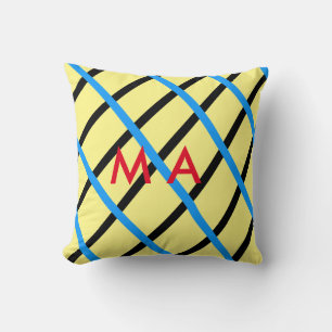 Enkelt monogram lägger till ditt namn brev man min kudde