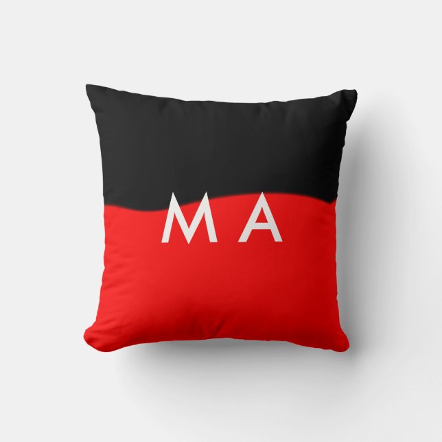 Enkelt monogram lägger till ditt namn brev man min kudde (Framsida)