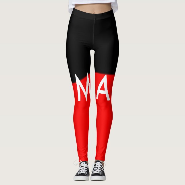 Enkelt monogram lägger till ditt namn brev man min leggings (Framsida)