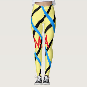 Enkelt monogram lägger till ditt namn brev man min leggings