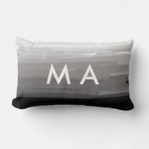 Enkelt monogram lägger till ditt namn brev man min lumbarkudde