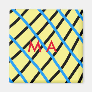 Enkelt monogram lägger till ditt namn brev man min magnet