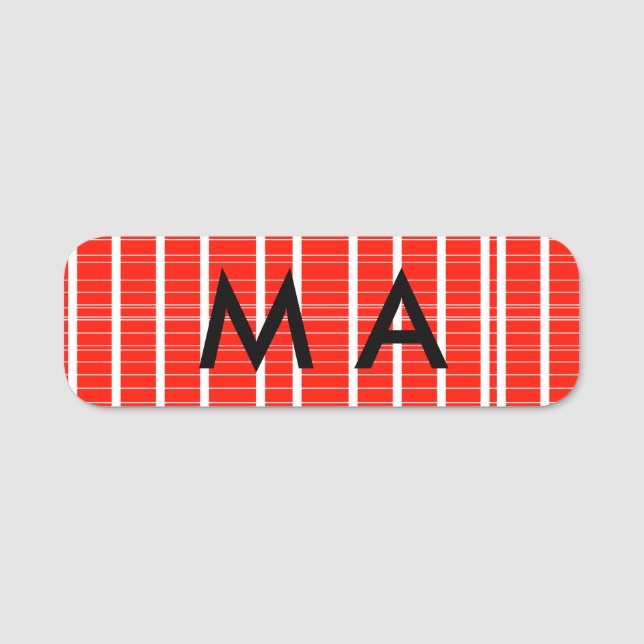Enkelt monogram lägger till ditt namn brev man min namnbricka (Framsida)