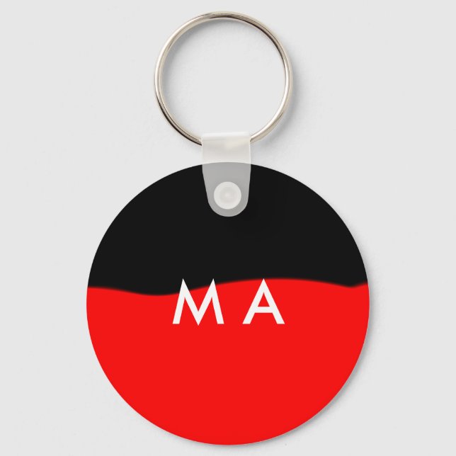 Enkelt monogram lägger till ditt namn brev man min nyckelring (Framsida)