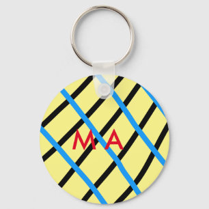 Enkelt monogram lägger till ditt namn brev man min nyckelring