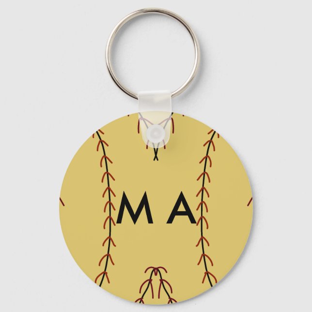 Enkelt monogram lägger till ditt namn brev man min nyckelring (Framsida)