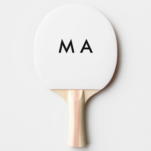 Enkelt monogram lägger till ditt namn brev man min pingisracket (Framsidan)