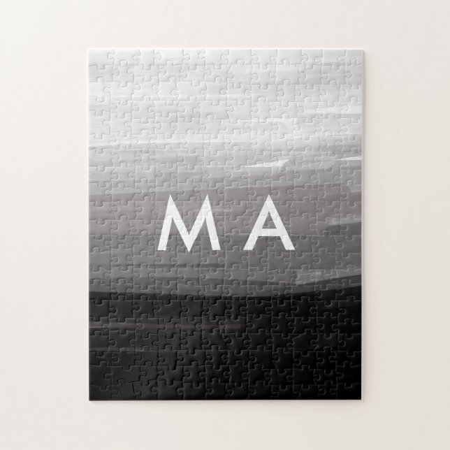 Enkelt monogram lägger till ditt namn brev man min pussel (Vertikal)