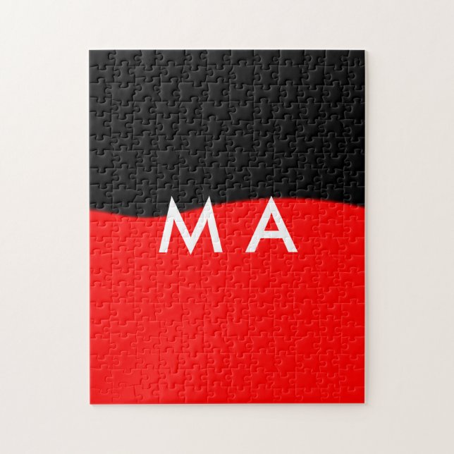 Enkelt monogram lägger till ditt namn brev man min pussel (Vertikal)