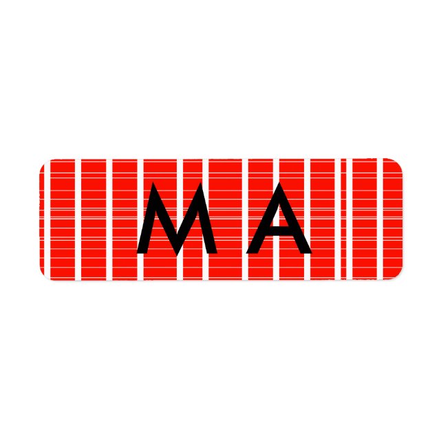 Enkelt monogram lägger till ditt namn brev man min returadress etikett (Framsidan)