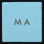 Enkelt monogram lägger till ditt namn brev man min stenunderlägg<br><div class="desc">design</div>