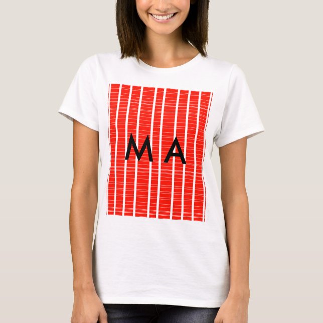 Enkelt monogram lägger till ditt namn brev man min t shirt (Framsida)