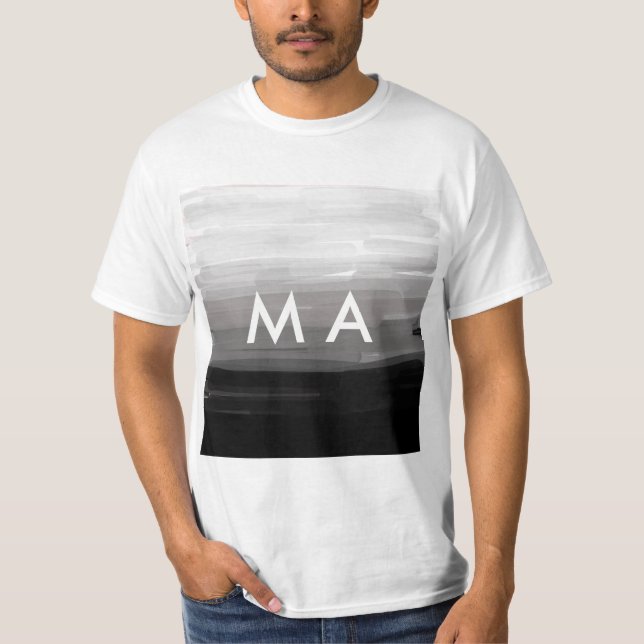 Enkelt monogram lägger till ditt namn brev man min t shirt (Framsida)