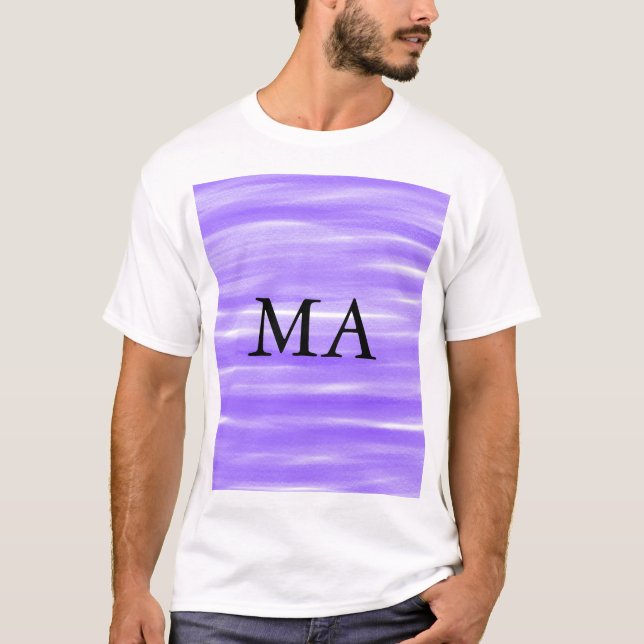 Enkelt monogram lägger till ditt namn brev man min t shirt (Framsida)