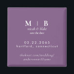 Enkelt Monogram Lavender Bröllop spara datum Magnet<br><div class="desc">Contemporary Lavender Monogram Bröllop spara datum Magnet.</div>