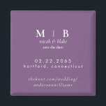 Enkelt Monogram Lavender Bröllop spara datum Magnet<br><div class="desc">Contemporary Lavender Monogram Bröllop spara datum Magnet.</div>