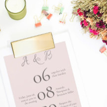 Enkelt Monogram-minimalistiskt Misty Ro Bröllop