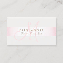 Enkelt monogram Modern Rosa Stripe Beauty Salon Visitkort