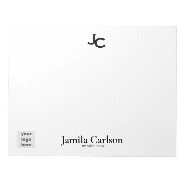 Enkelt monogram namn anteckningsblock (Framsida)