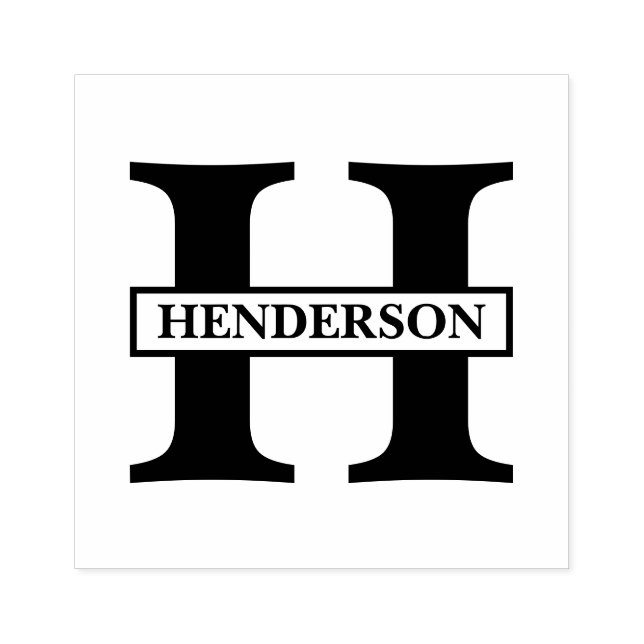 Enkelt Monogram Namn Stämpel (Tryck)