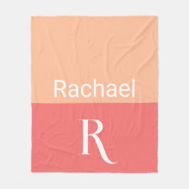Enkelt monogram Namn-typografi Fleecefilt