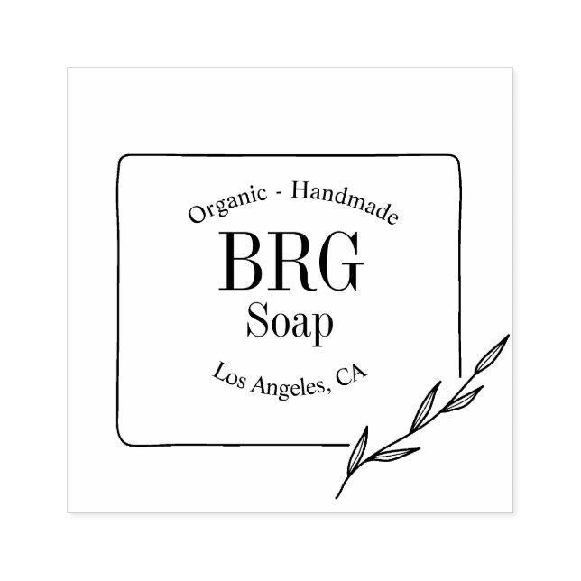 Enkelt monogram organiskt handgjord soap Rubber Fr Stämpel (Tryck)