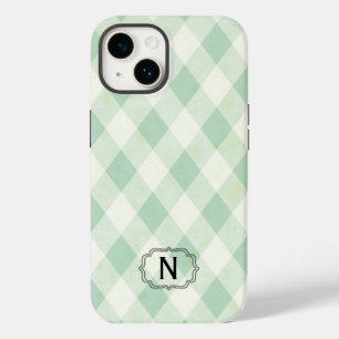 Enkelt monogram ramat på Mint och Grönt Gingham