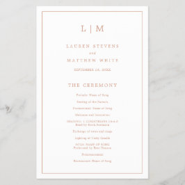 Enkelt Monogram Ro Guld-budgetens Bröllopsprogram