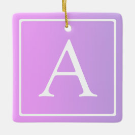 Enkelt Monogram | Rosa/Lila Ombre Julgransprydnad Keramik