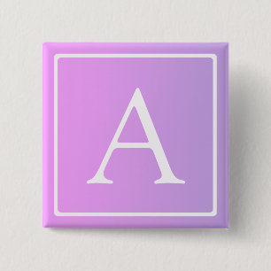 Enkelt Monogram Rosa/Lila Ombre Knapp