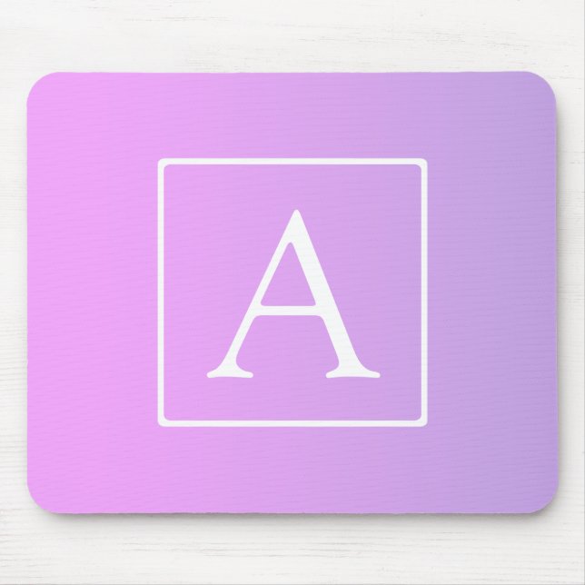 Enkelt Monogram | Rosa/Lila Ombre Musmatta (Framsidan)