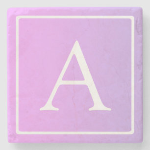 Enkelt Monogram Rosa/Lila Ombre Stenunderlägg