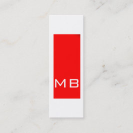 Enkelt Monogram Smala Red-Affärskort Mini Visitkort