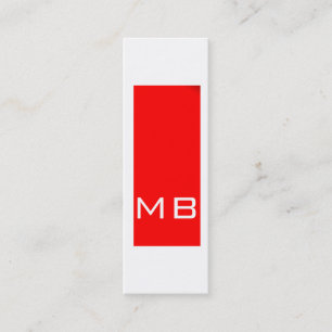 Enkelt Monogram Smala Red-Affärskort Mini Visitkort