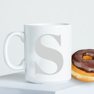 Enkelt monogram vilket Grått som helst i det först Jumbo Mugg