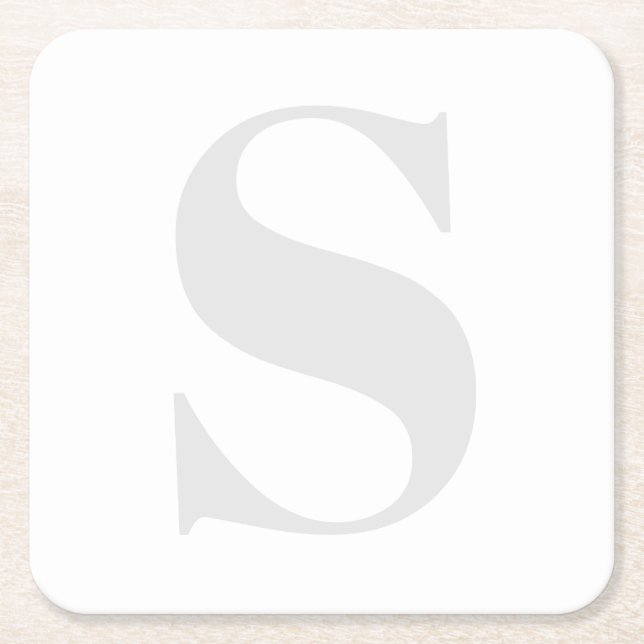 Enkelt monogram vilket Grått som helst i det först Underlägg Papper Kvadrat (Framsidan)