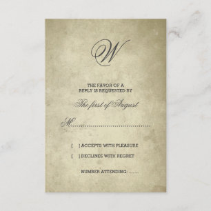 Enkelt Monogram Vintagens Pappra OSA Kort