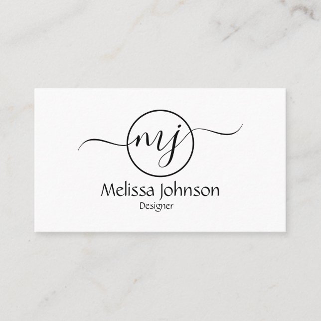 Enkelt monogram visitkort (Framsida)