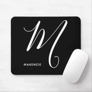 Enkelt monogrammat skript Brev M Svartvitt Musmatta