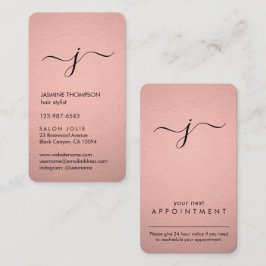 Enkelt Monogrammed Faux Ro-Lodrät Tidsbeställning Kort