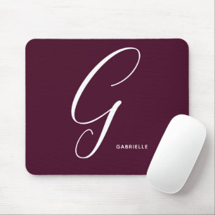 Enkelt monogrammed skript Brev G Burgundy Musmatta