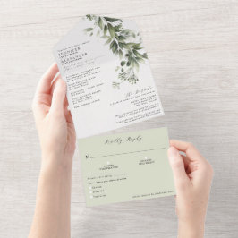 Enkelt monokromatiskt grönt Eucalyptus Bröllop