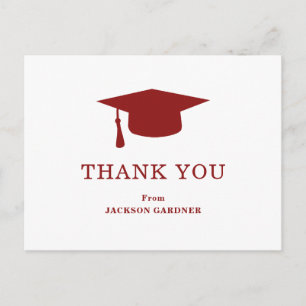 Enkelt Mortar Board Burgundy Modern Studenten Vykort