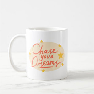 Enkelt motiv Typografi Cheerful Coral Red Kaffemugg