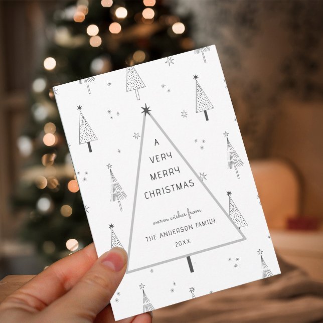 Enkelt, mycket God jul, Träd-plattor Julkort (Skapare uppladdad)